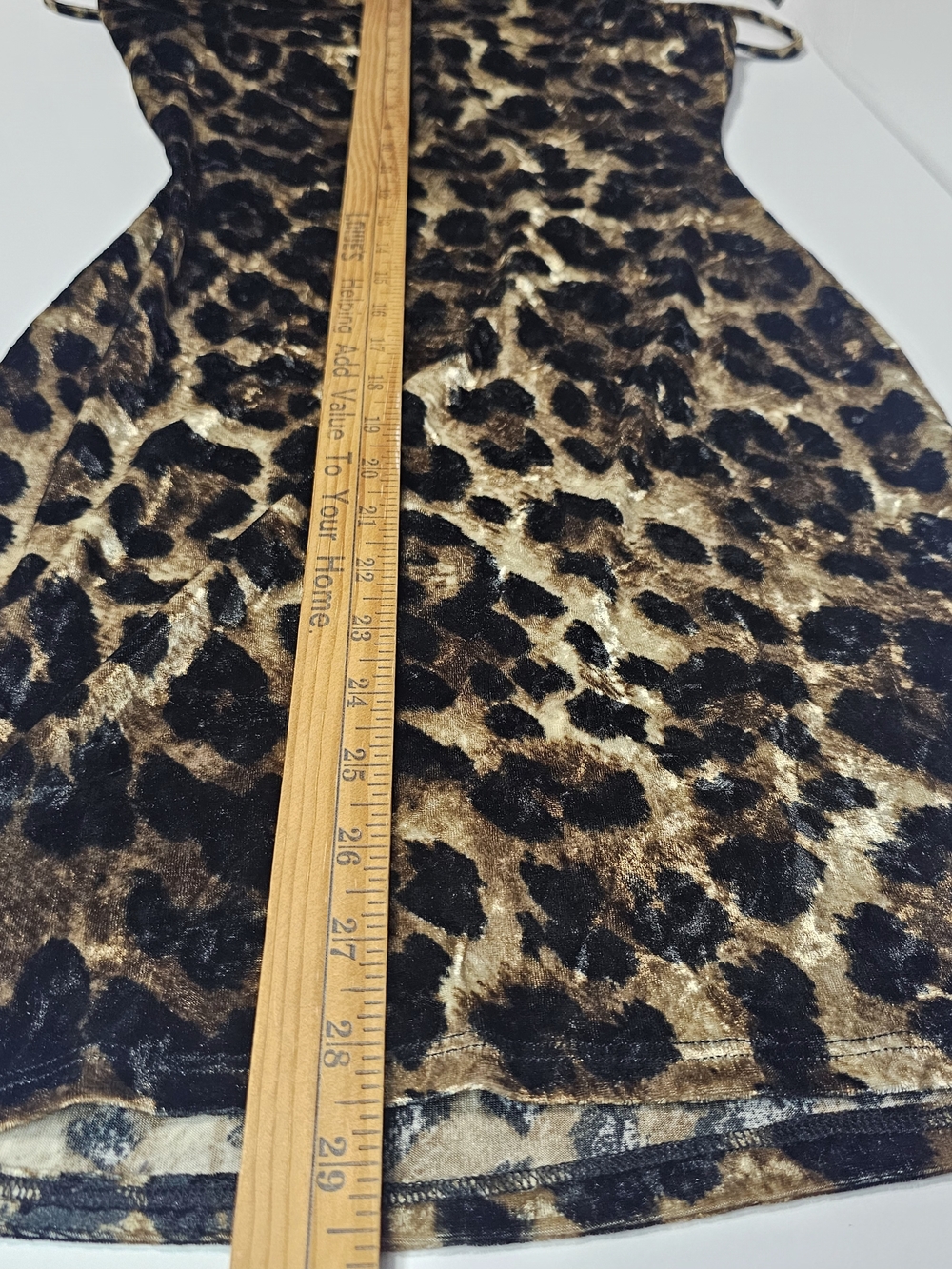 Y2K Akira Leopard Bodycon Size M Mini Dress Velvet Animal Print Whimi Cowl Neck - Picture 8 of 12